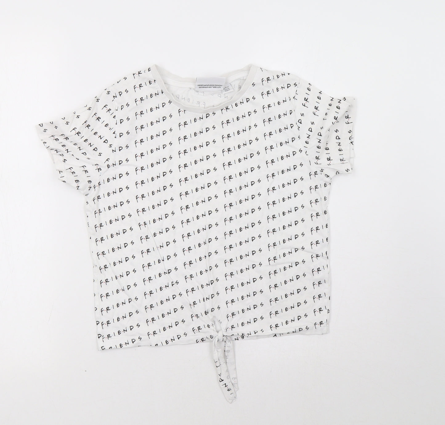 Primark Girls White Polka Dot  Basic T-Shirt Size 13-14 Years  - Friends