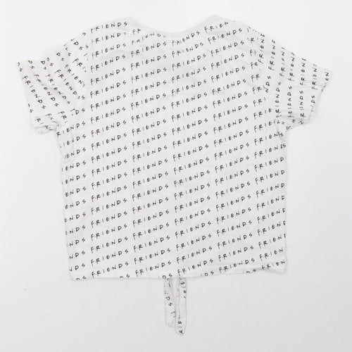 Primark Girls White Polka Dot  Basic T-Shirt Size 13-14 Years  - Friends