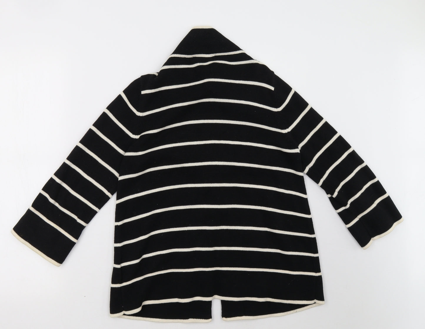 Marks and Spencer Womens Black Striped  Cardigan Jumper Size 10
