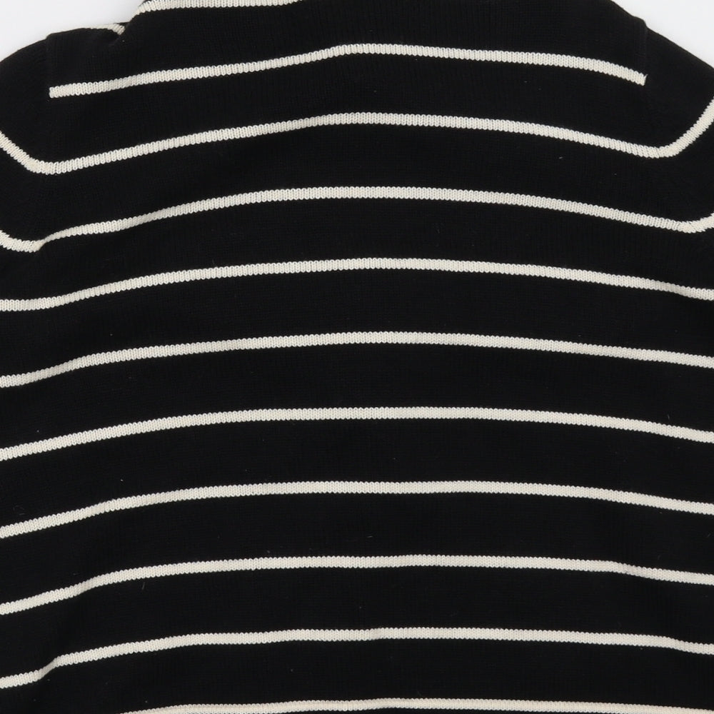 Marks and Spencer Womens Black Striped  Cardigan Jumper Size 10