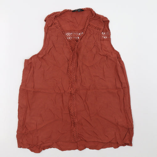 New Look Womens Orange   Basic Tank Size 16