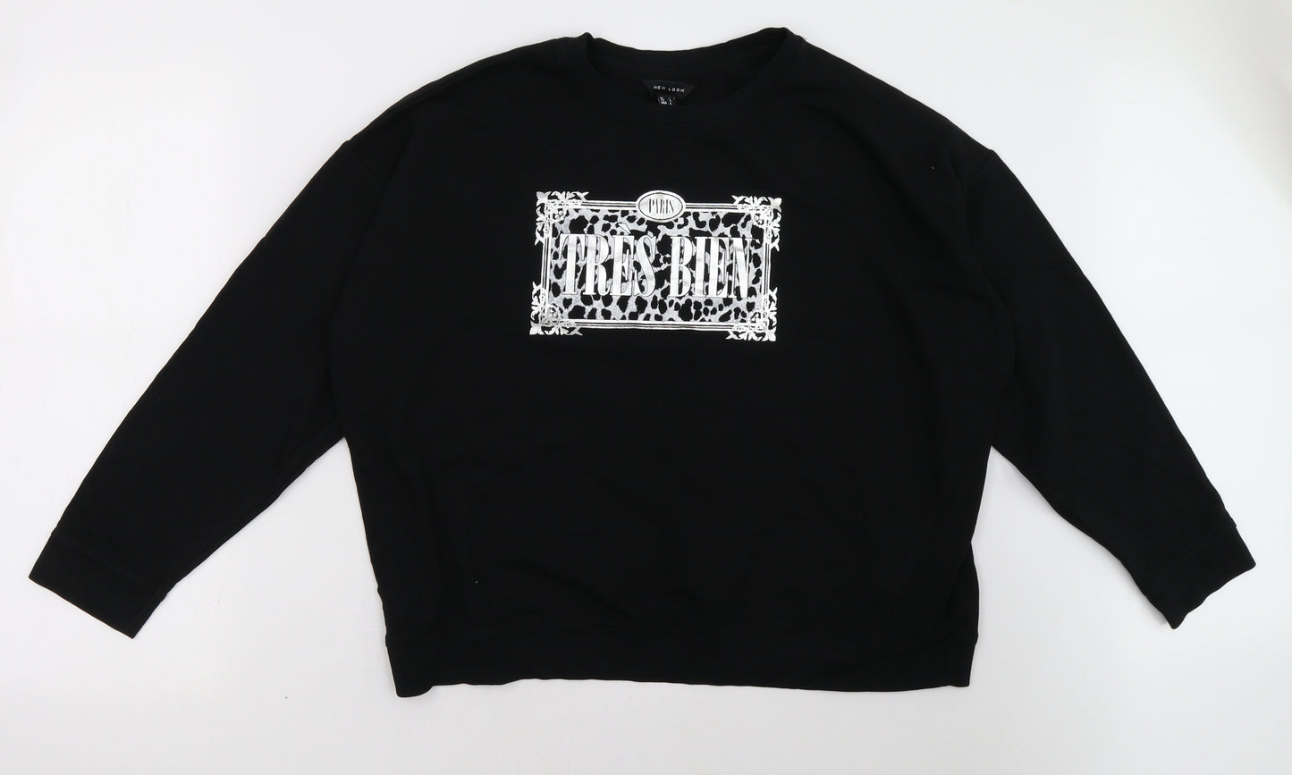 New Look Womens Black   Pullover Sweatshirt Size L