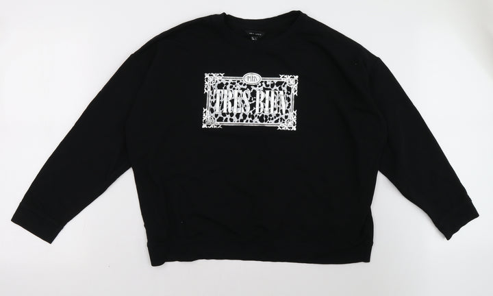 New Look Womens Black   Pullover Sweatshirt Size L