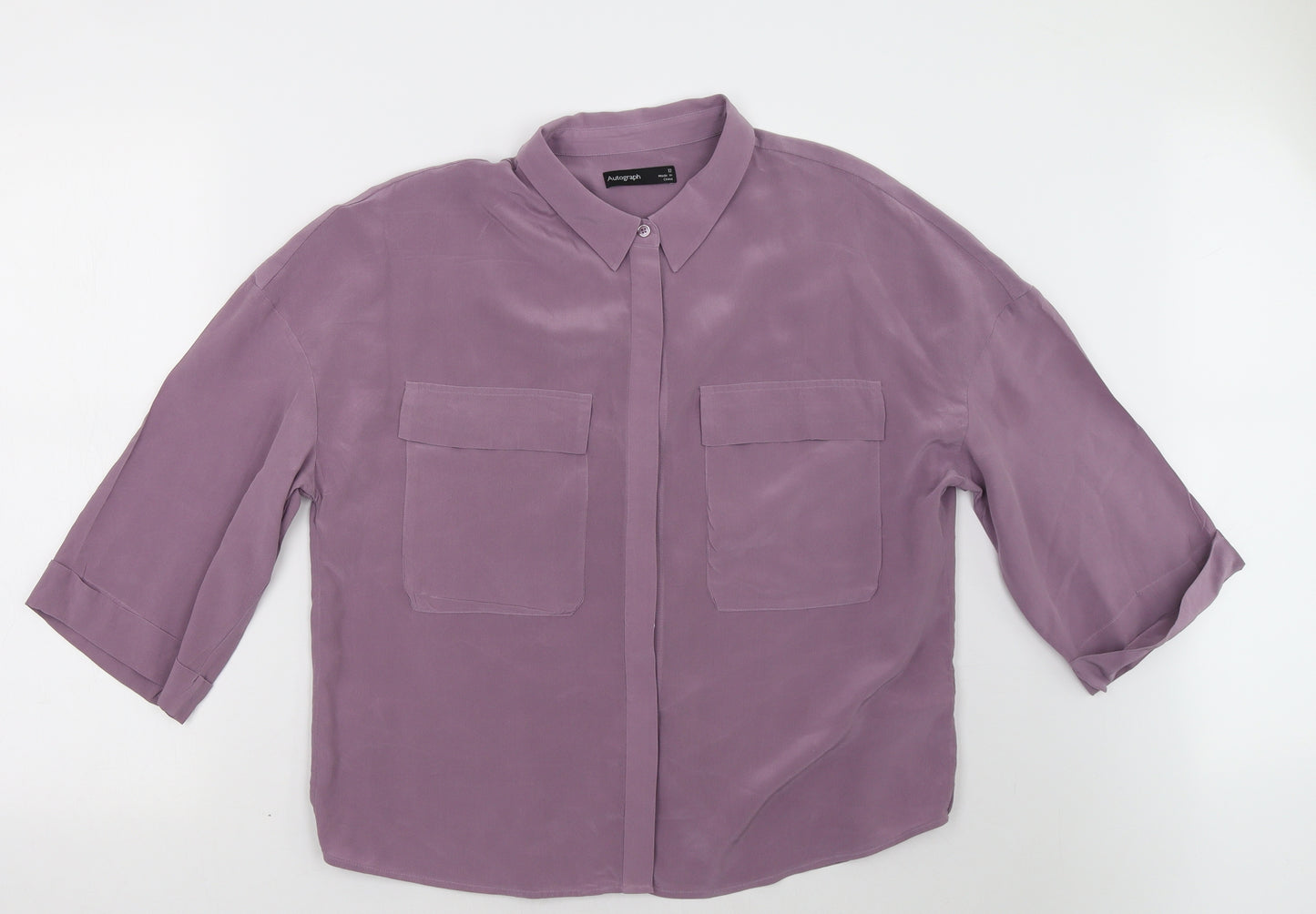 Marks and Spencer Womens Purple   Basic Button-Up Size 12