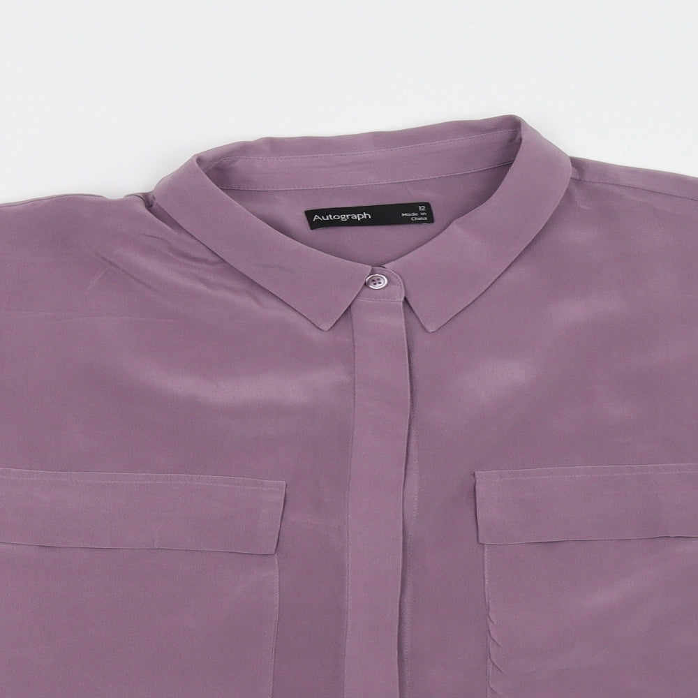 Marks and Spencer Womens Purple   Basic Button-Up Size 12