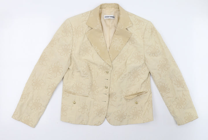 Gerry Weber Womens Beige Jacket Blazer Size 16