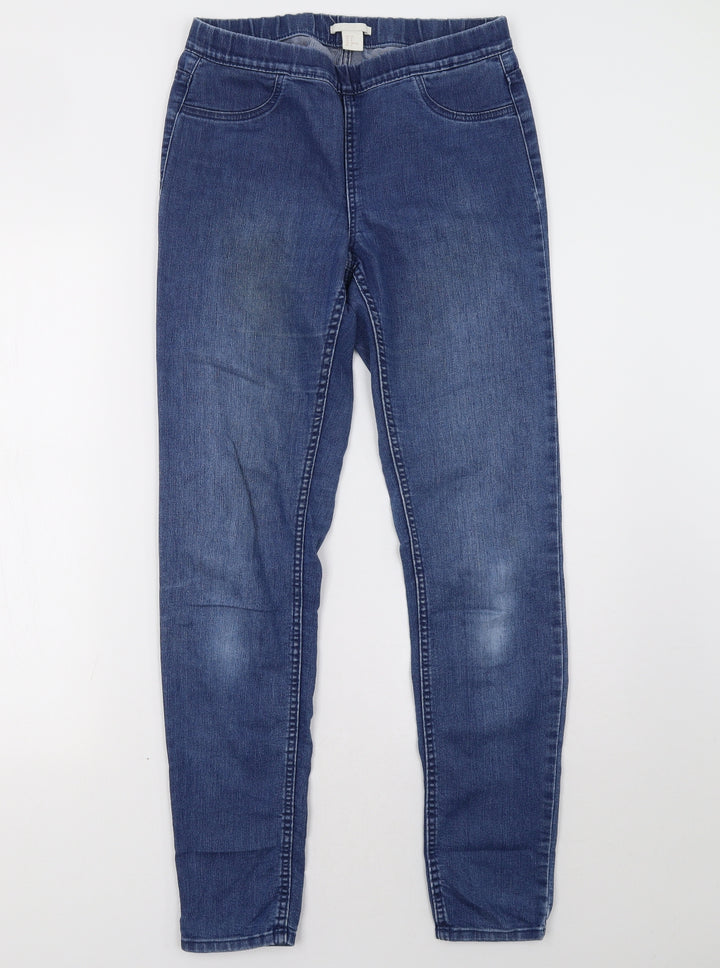 H&M Womens Blue   Jegging Trousers Size 10 L32 in