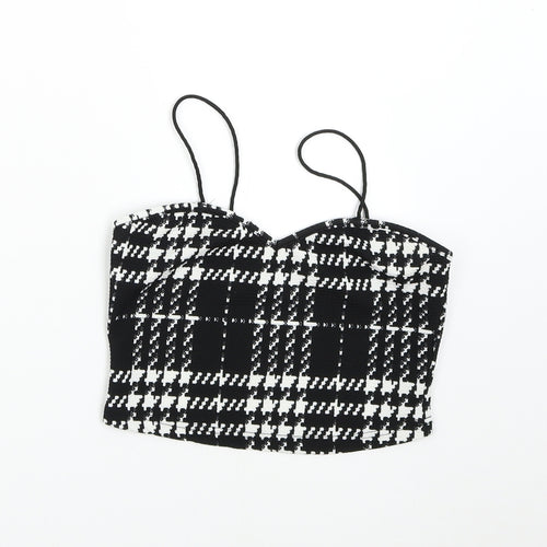 SheIn Womens Black Geometric  Cropped Tank Size XS