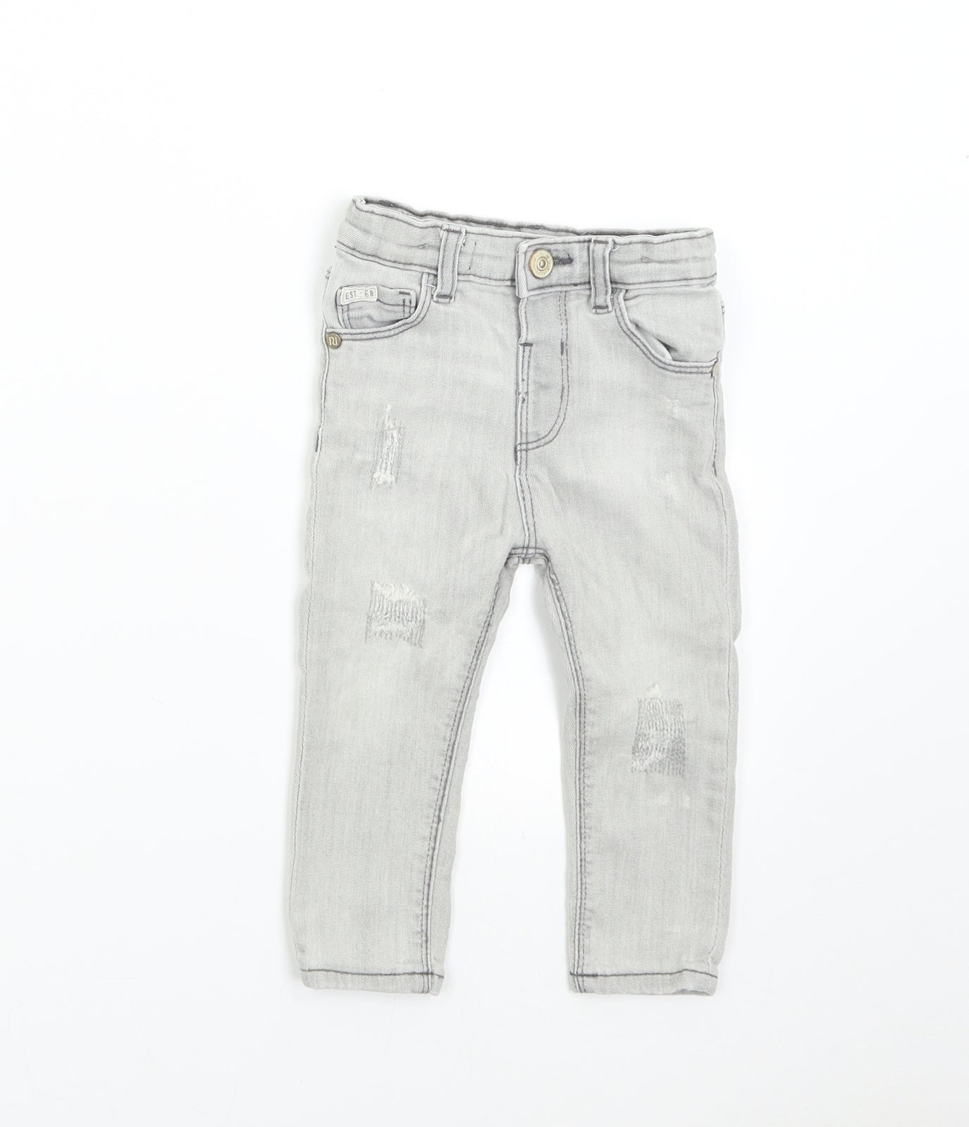 River Island Mini Baby Grey  Denim  Jeans Size 18-24 Months