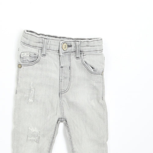 River Island Mini Baby Grey  Denim  Jeans Size 18-24 Months