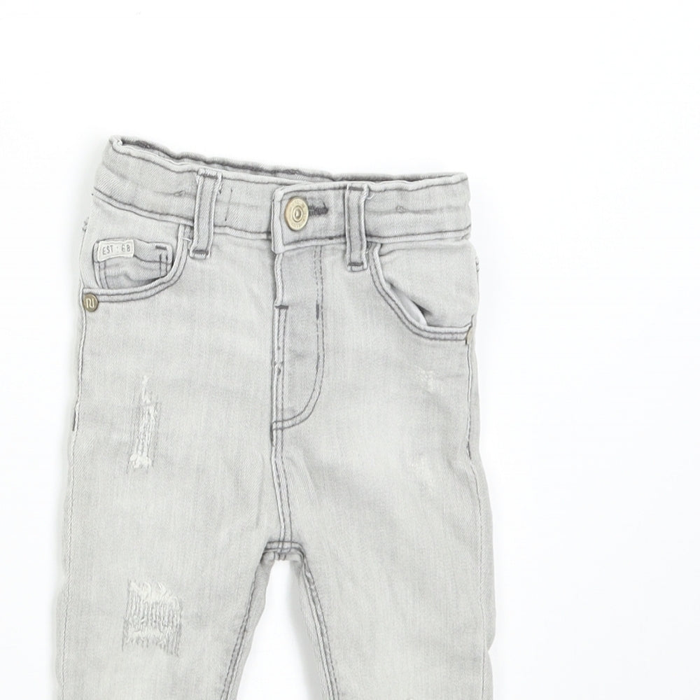River Island Mini Baby Grey  Denim  Jeans Size 18-24 Months