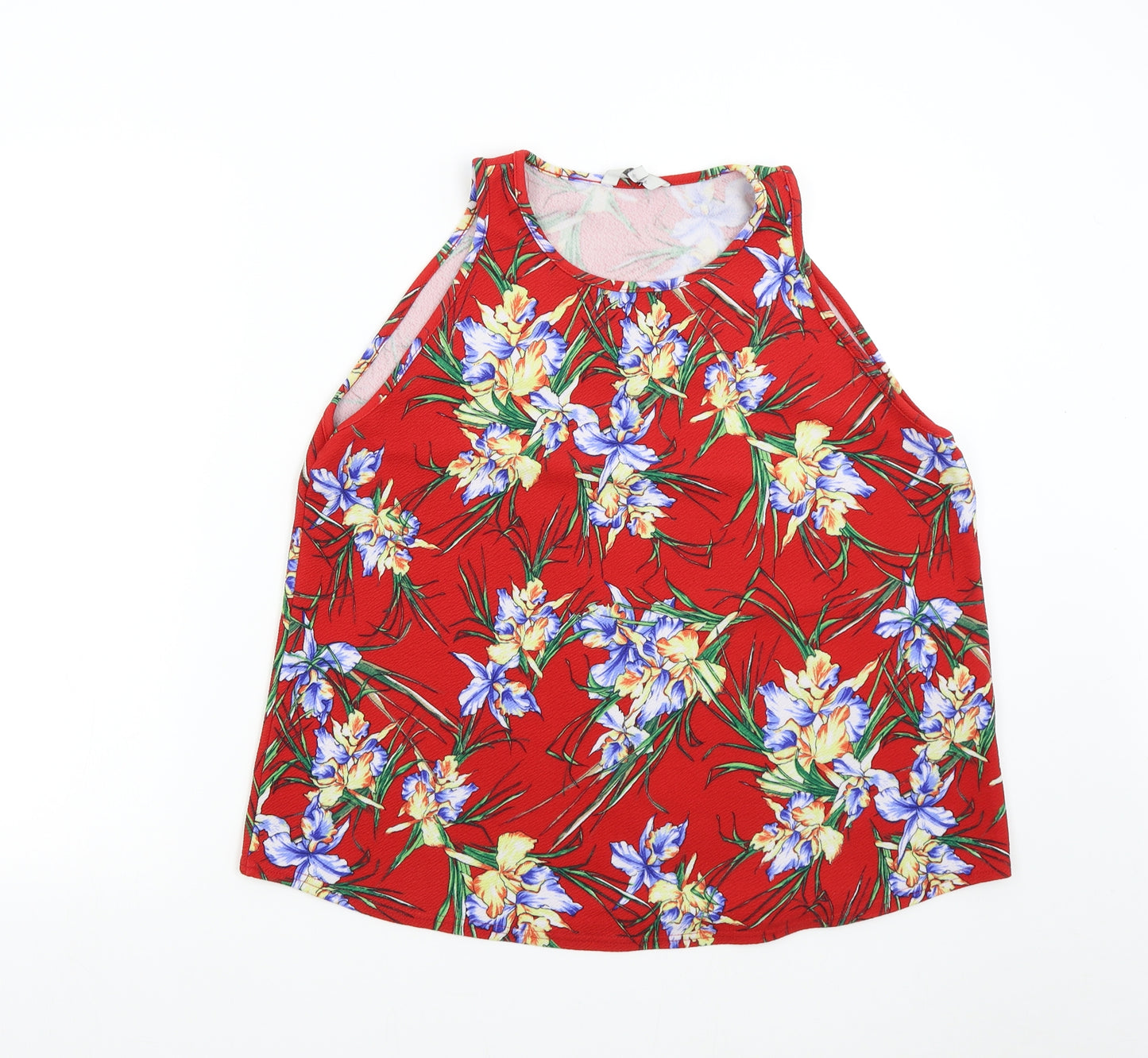 Peacock's Womens Red Floral  Basic Tank Size 20