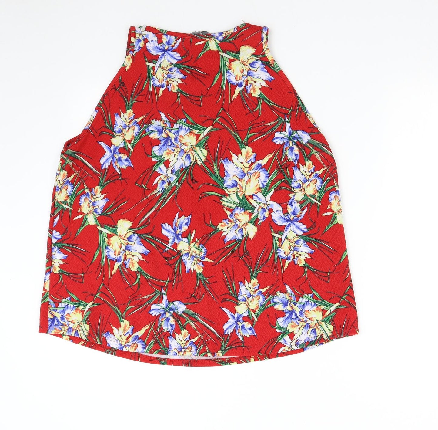 Peacock's Womens Red Floral  Basic Tank Size 20