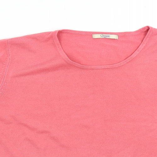 M&S Womens Pink  Knit Pullover Jumper Size 16