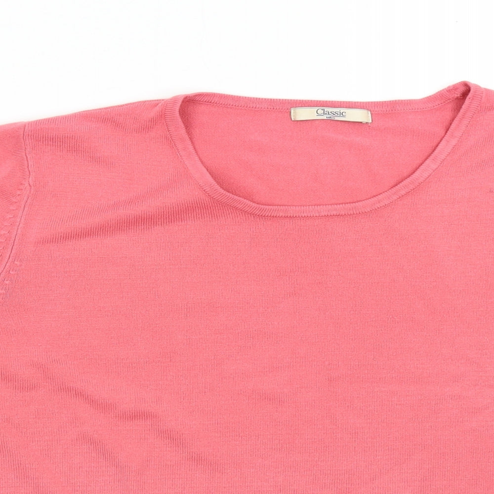 M&S Womens Pink  Knit Pullover Jumper Size 16