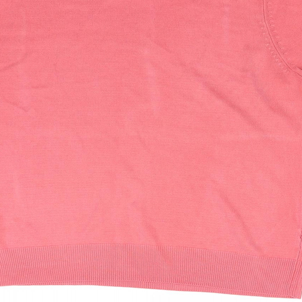 M&S Womens Pink  Knit Pullover Jumper Size 16