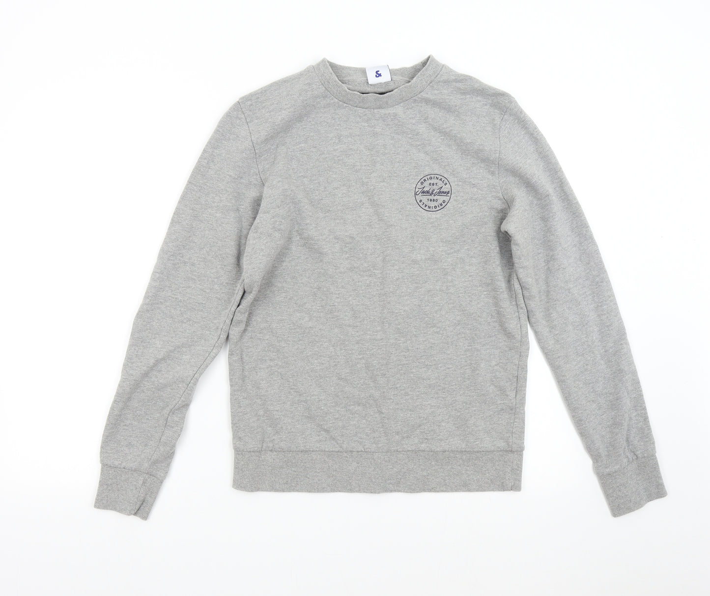 JACK & JONES Mens Grey   Pullover Sweatshirt Size S