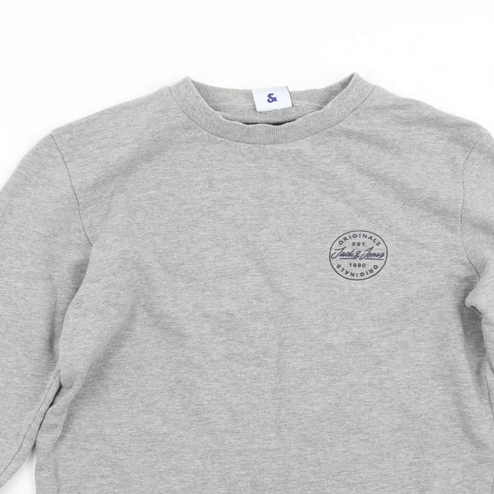 JACK & JONES Mens Grey   Pullover Sweatshirt Size S