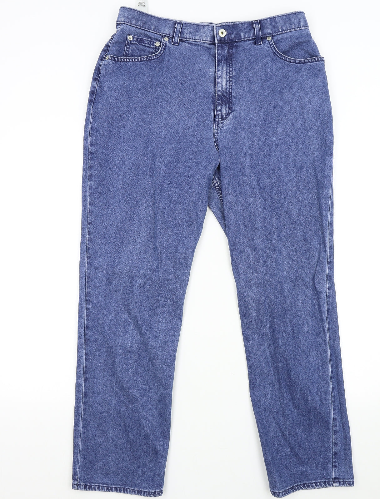 M&S Womens Blue  Denim Straight Jeans Size 16 L28 in