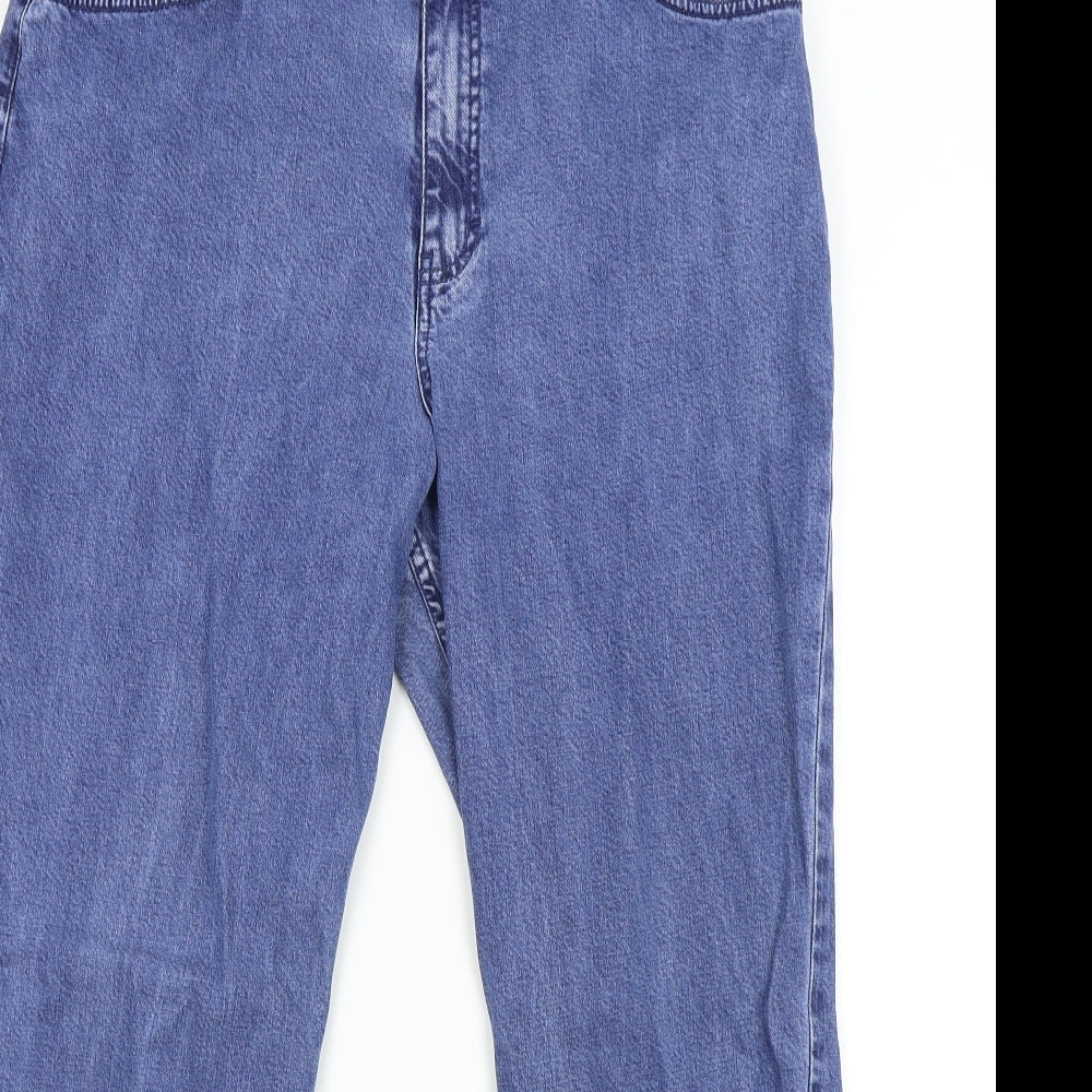 M&S Womens Blue  Denim Straight Jeans Size 16 L28 in