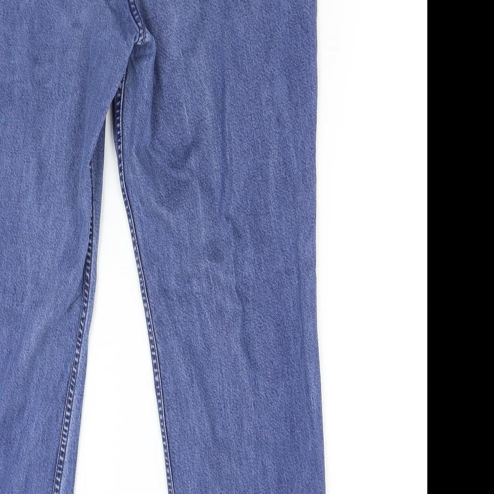 M&S Womens Blue  Denim Straight Jeans Size 16 L28 in