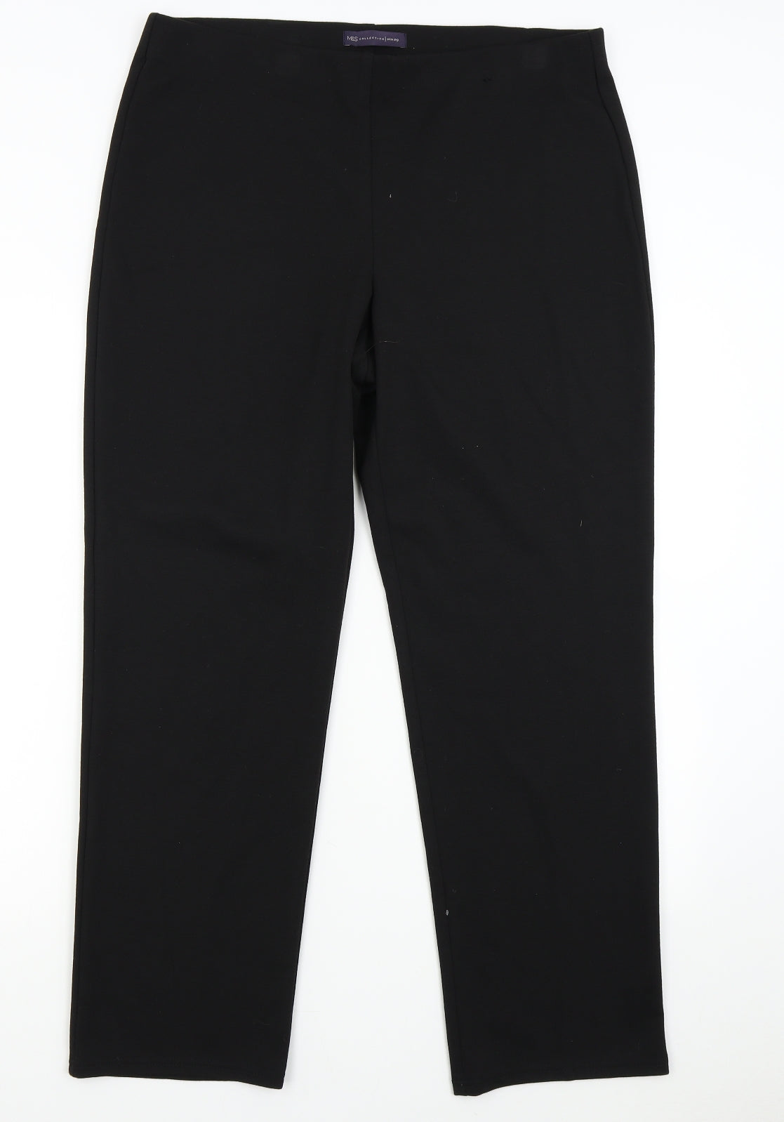 M&S Womens Black   Trousers  Size 16 L28 in