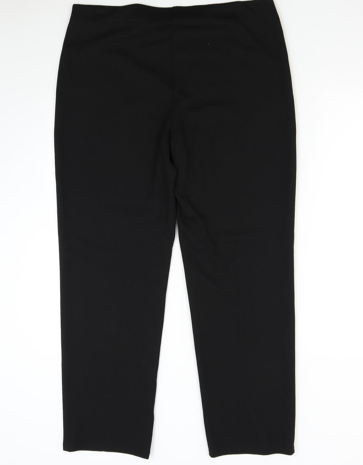 M&S Womens Black   Trousers  Size 16 L28 in