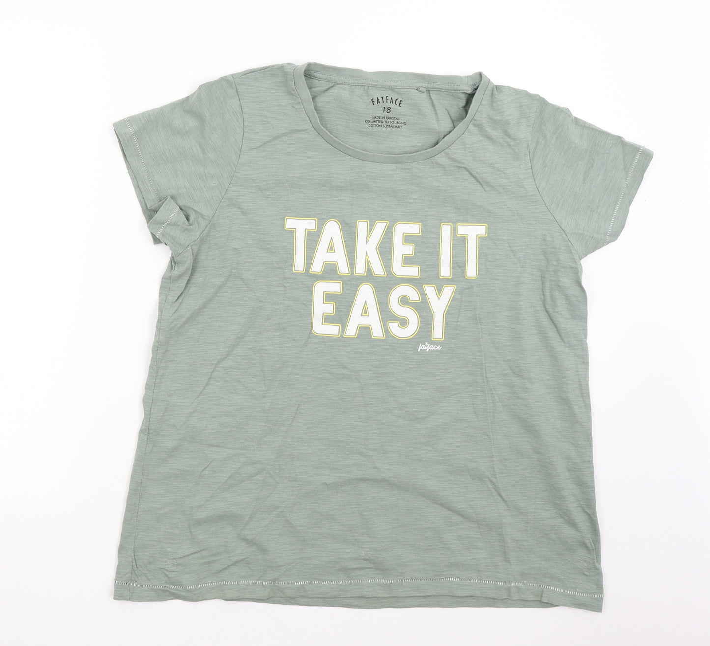 Fatface Womens Green   Basic T-Shirt Size 18