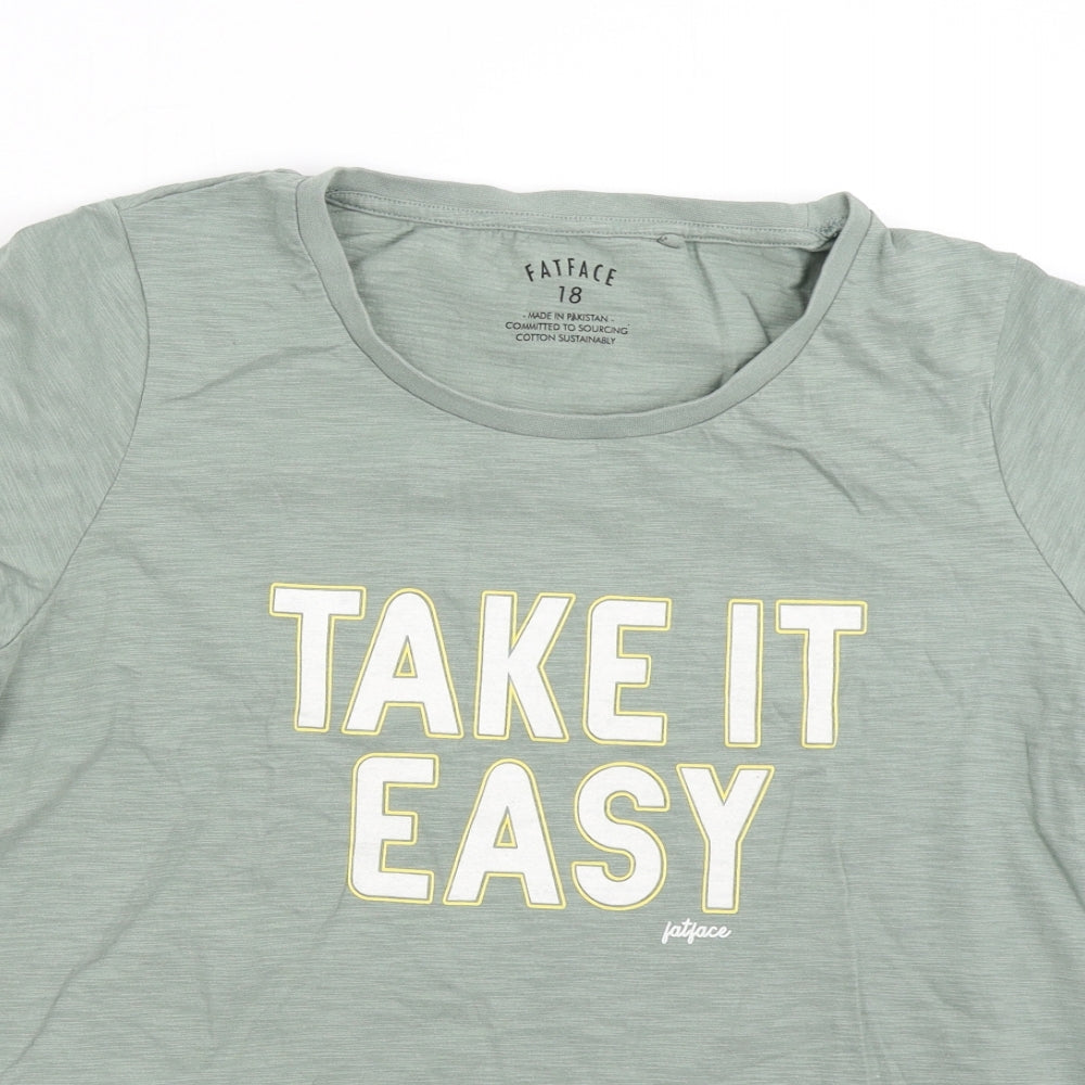 Fatface Womens Green   Basic T-Shirt Size 18