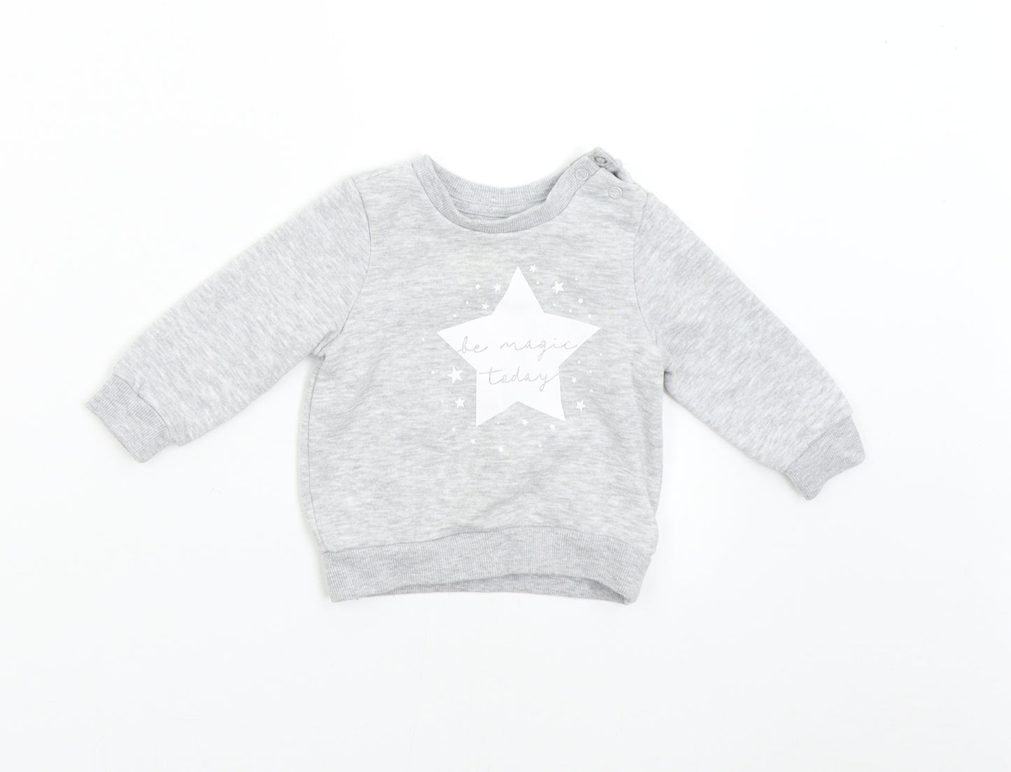 Primark Baby Grey   Pullover Jumper Size 6-9 Months  - Star