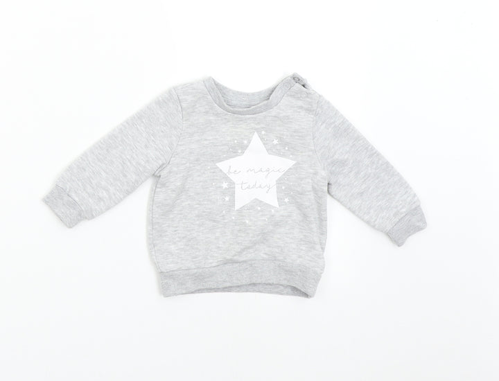 Primark Baby Grey   Pullover Jumper Size 6-9 Months  - Star