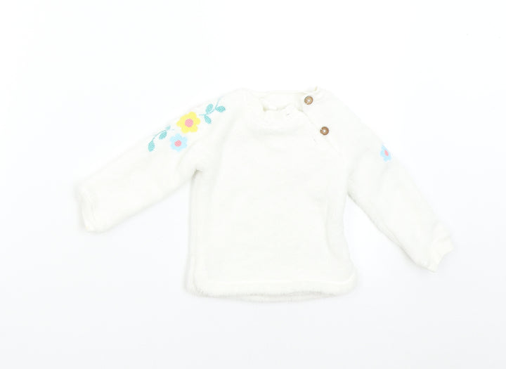 M&Co Baby White  Fleece Pullover Jumper Size 9-12 Months