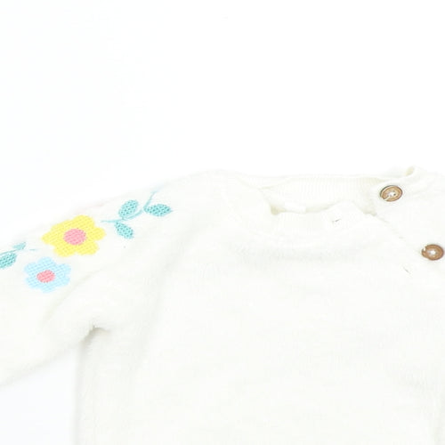 M&Co Baby White  Fleece Pullover Jumper Size 9-12 Months