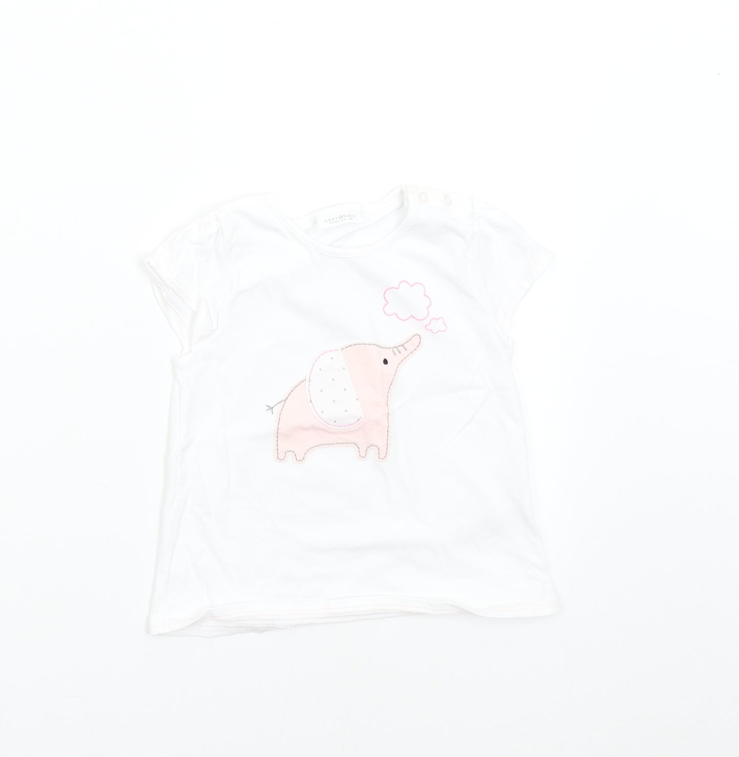 NEXT Baby White   Basic T-Shirt Size 9-12 Months  - Elephant