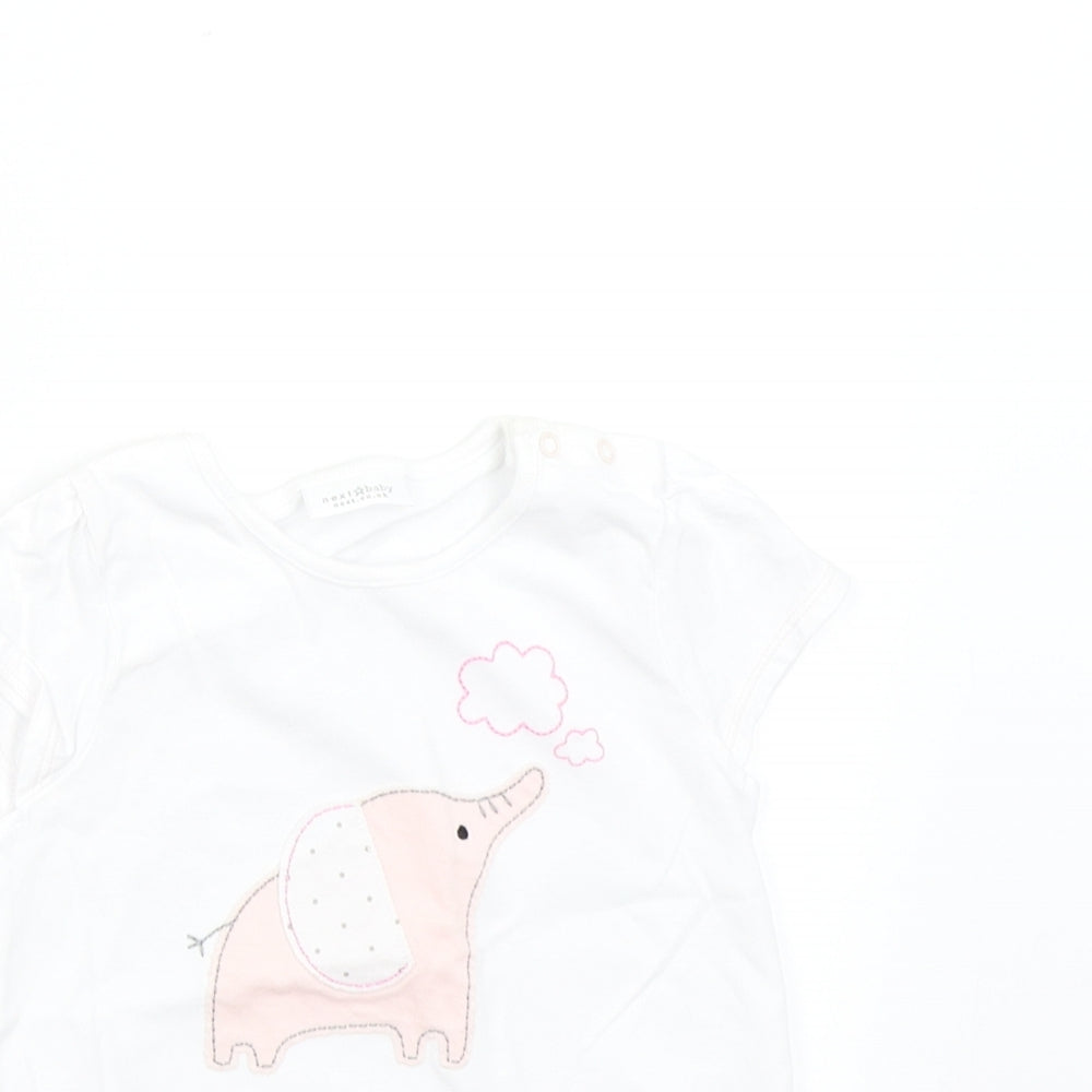 NEXT Baby White   Basic T-Shirt Size 9-12 Months  - Elephant