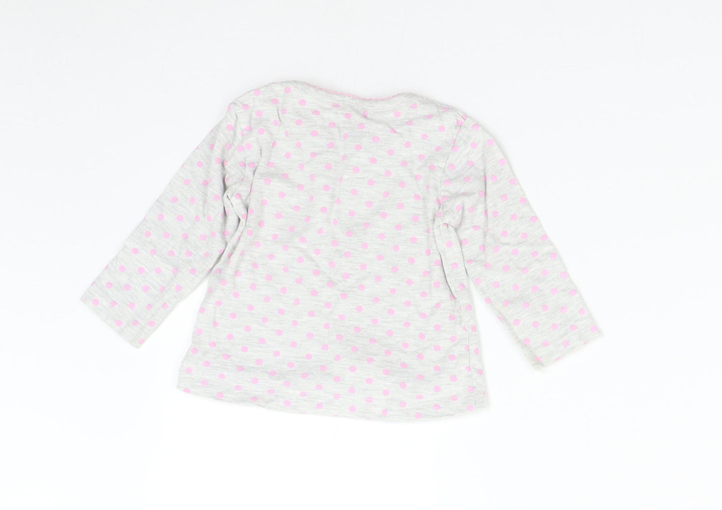 Preworn Baby Grey Polka Dot  Basic T-Shirt Size 6-9 Months