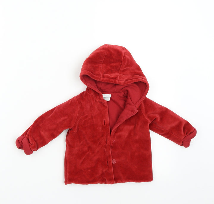 mamas & papas Baby Red Overcoat Coat Size 6-9 Months
