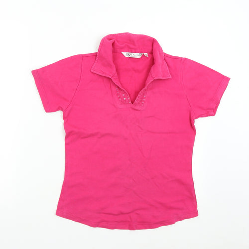 EWM Womens Pink   Basic Polo Size S
