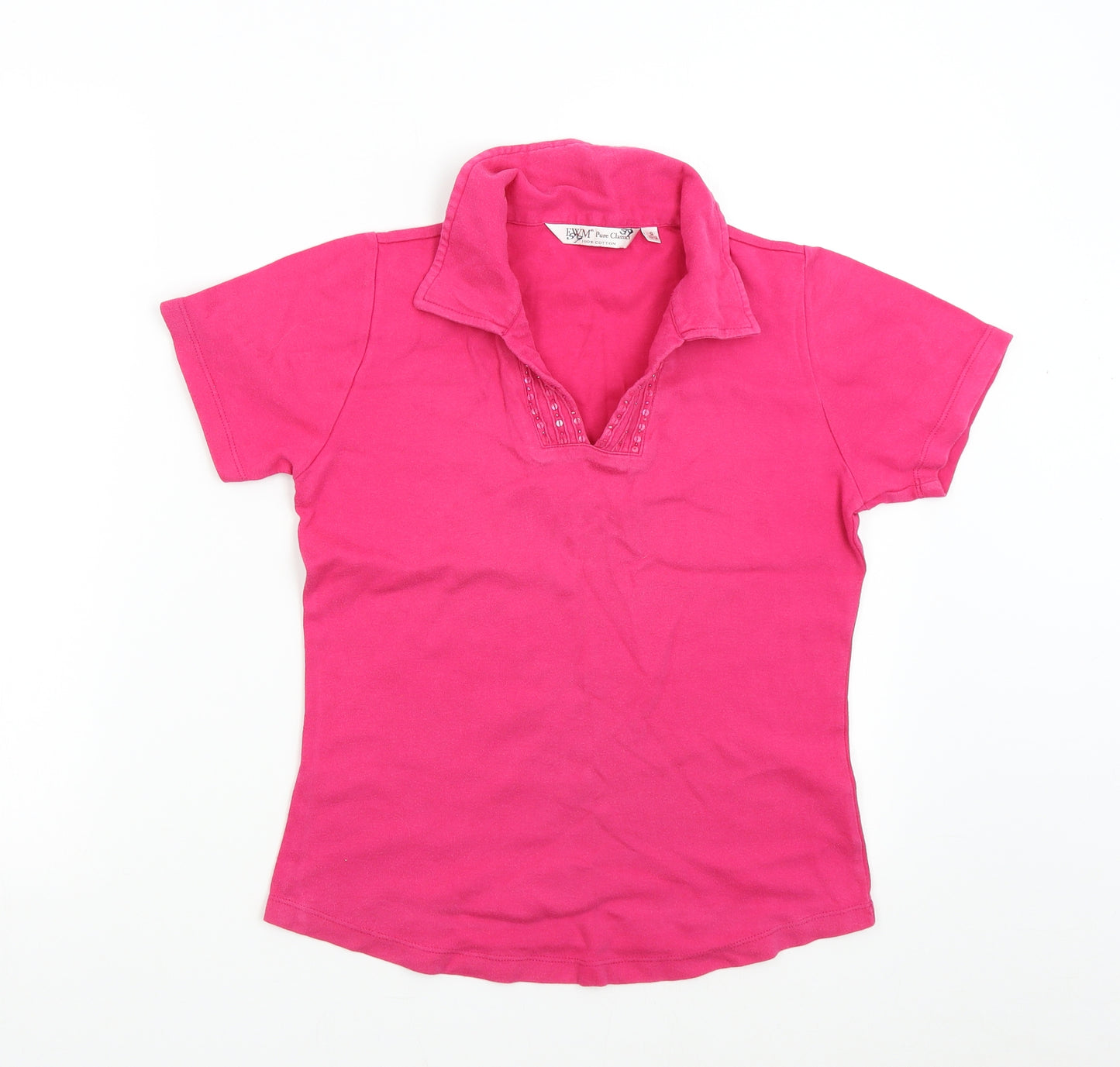 EWM Womens Pink   Basic Polo Size S