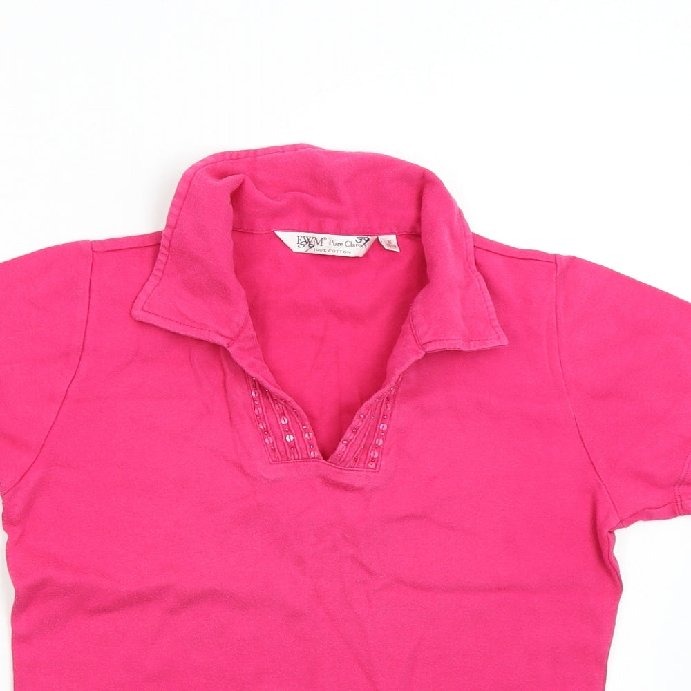EWM Womens Pink   Basic Polo Size S