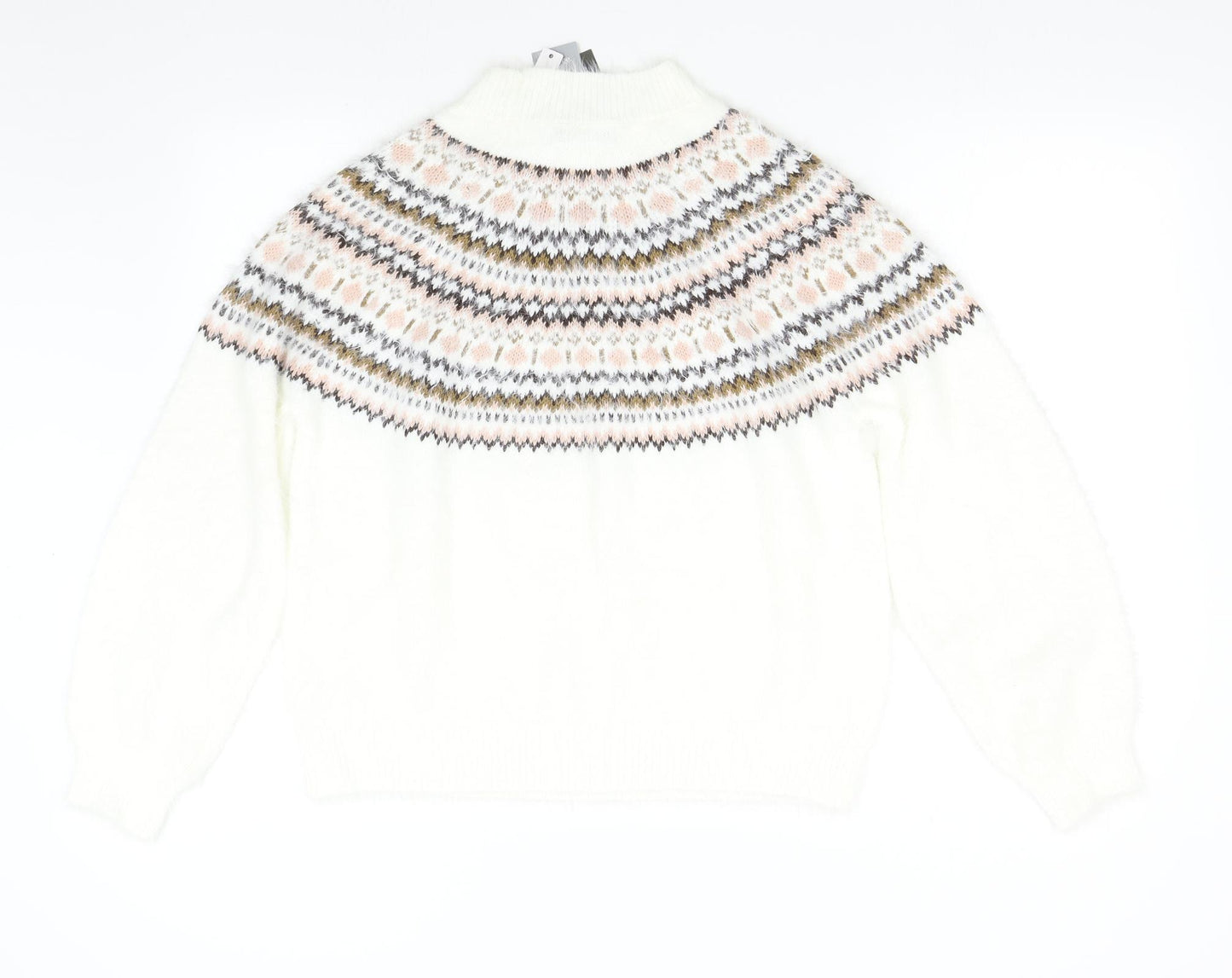 George Womens White  Knit Pullover Jumper Size M