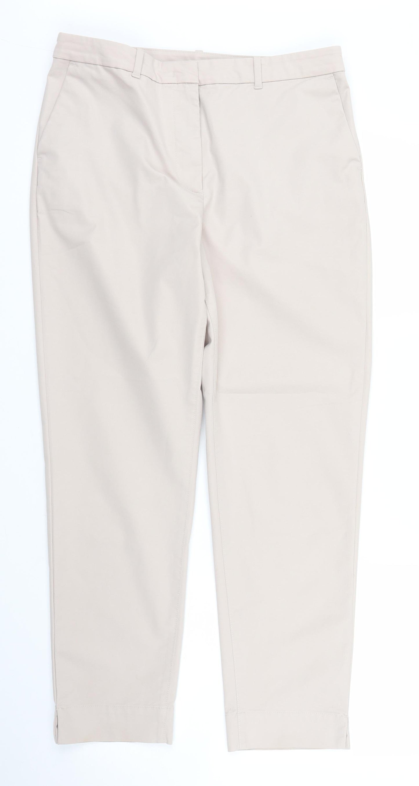 M&S Womens Beige   Pedal Pusher Trousers Size 12 L26 in
