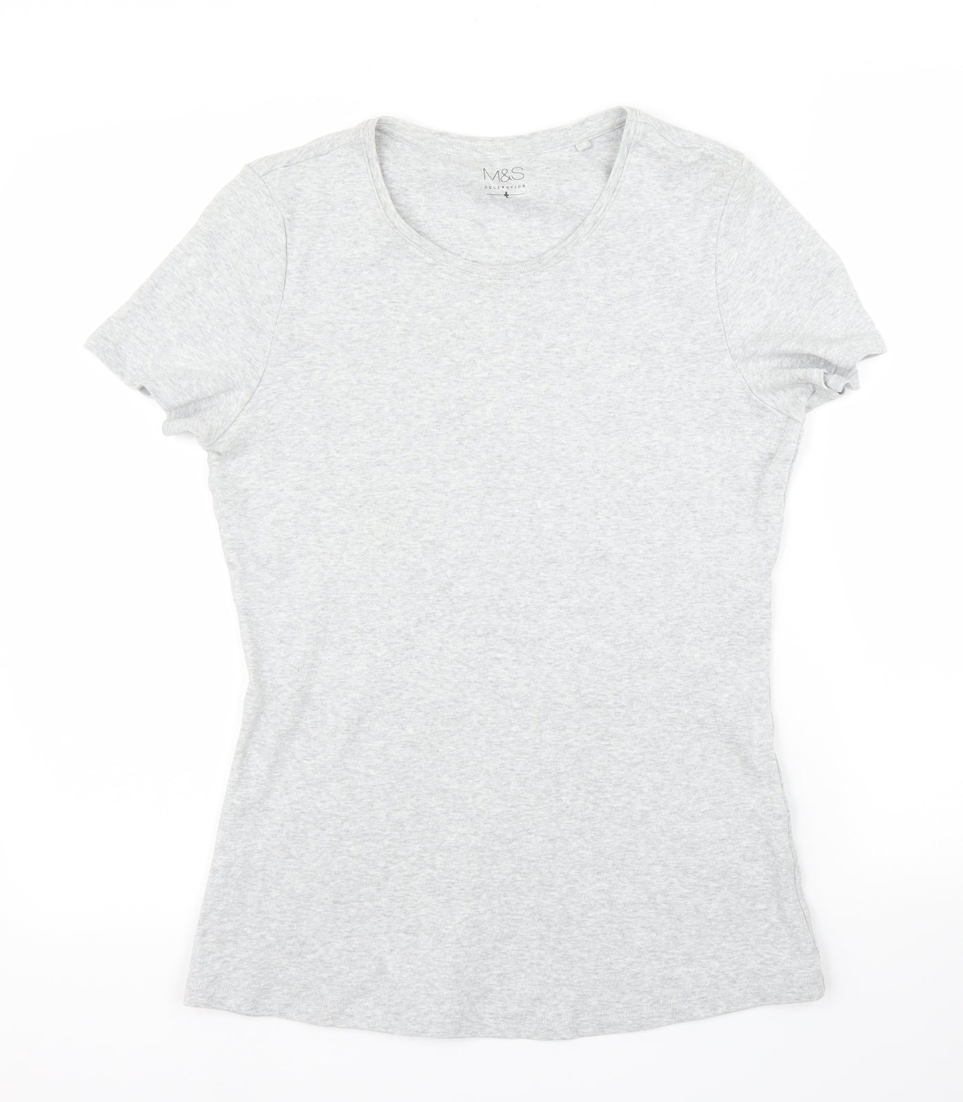 M&S Womens Grey   Basic T-Shirt Size 14