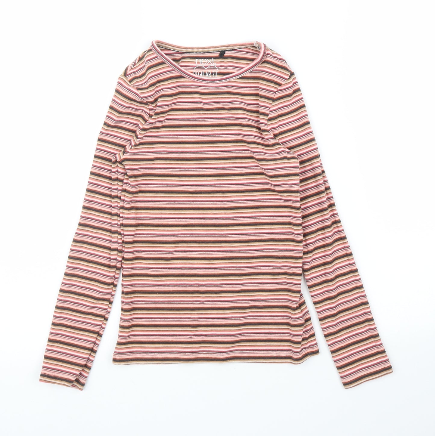 NEXT Girls Pink Striped  Basic T-Shirt Size 10 Years