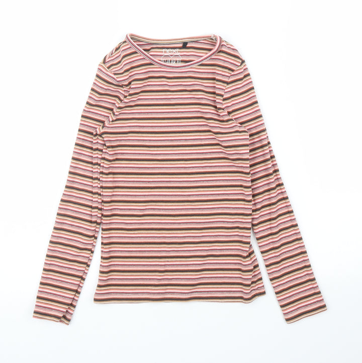 NEXT Girls Pink Striped  Basic T-Shirt Size 10 Years