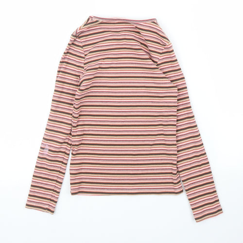NEXT Girls Pink Striped  Basic T-Shirt Size 10 Years
