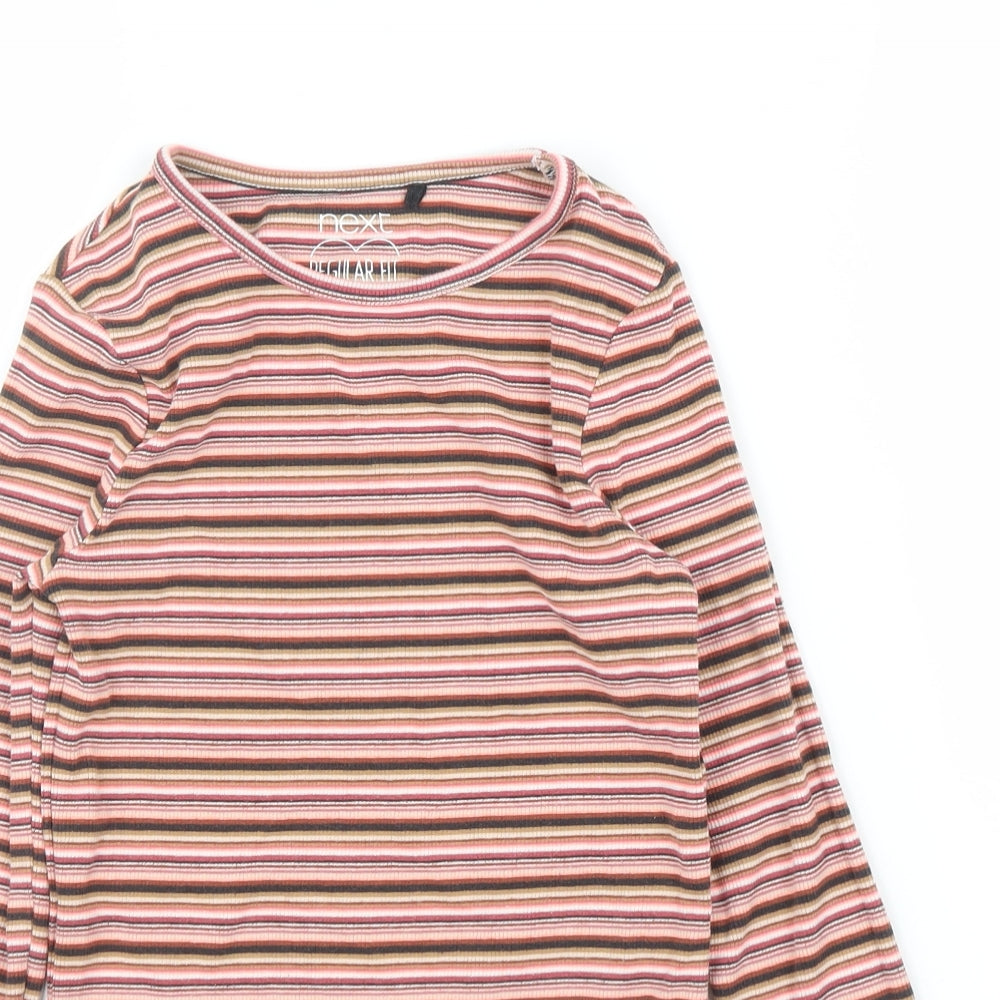 NEXT Girls Pink Striped  Basic T-Shirt Size 10 Years