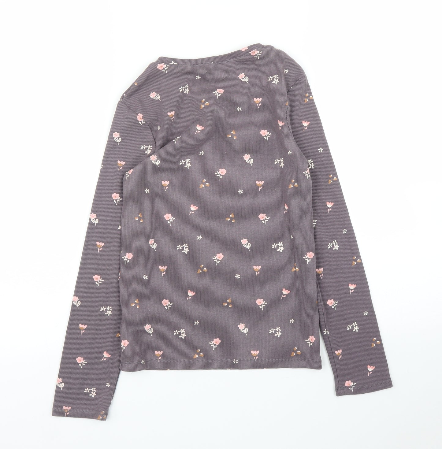 NEXT Girls Brown Floral  Basic T-Shirt Size 10-11 Years