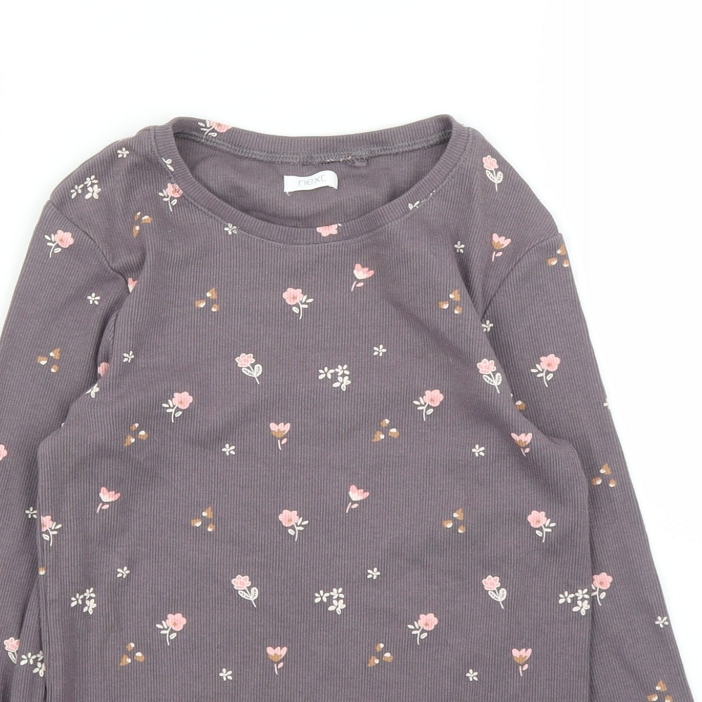 NEXT Girls Brown Floral  Basic T-Shirt Size 10-11 Years