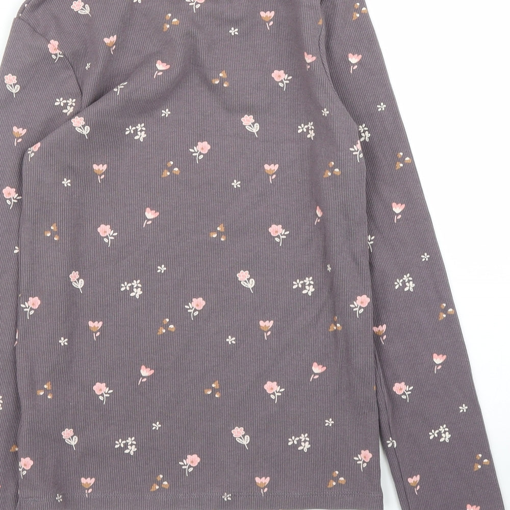 NEXT Girls Brown Floral  Basic T-Shirt Size 10-11 Years